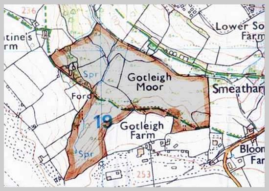 Map of Gotleigh Moor